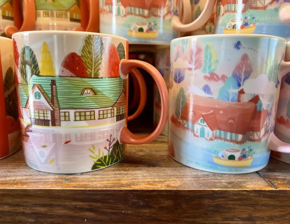Limited edition cottage-illustrated mugs Starbucks Promisedland — Taiwan Insider